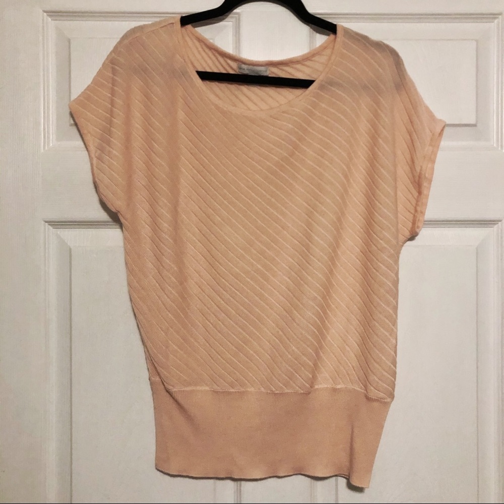 New York & Company Knit Shirt Pink Large
